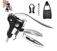 FTISSLY Apribottiglie per Vino Manuale,Cavatappi Manuale a Leva 4 In 1 Set,Cavatappi Professionale,Apribottiglie Manuale Strumento di Apertura Rapida del Vino per Versatore di Vino