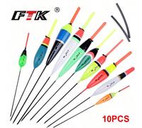 FTK Set da 10 pezzi di galleggianti da pesca da 0,035 oz, 0,070 oz, 0,105 oz, 0,176 oz, 0,141 oz, dimensioni assortite, galleggianti da pesca per carpa 0,035 once-0,176 onceLegno