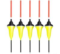 FTK - Set di galleggianti per la pesca alla carpa, 5 pezzi, boa verticale in legno di balsa con coda ad alta visibilità, design verticale impermeabile e stabile per un rilevamento preciso del morso, 2