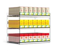 FTOMIKA Espositore per Sigarette con spingi Sigarette Automatico, portasigarette a Parete in Acrilico a 3 Strati, espositore per Sigarette Portatile, 41x43,5x28,4 cm