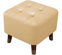 FTOQWZXV Poggiapiedi pieghevole, poggiapiedi, piccolo sgabello, 40,6 cm, in pelle PU, piccolo poggiapiedi sotto la scrivania, moderno poggiapiedi rettangolare, colore: cachi