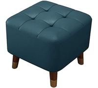 FTOQWZXV Poggiapiedi pieghevole, poggiapiedi, piccolo sgabello, 40,6 cm, in pelle PU, piccolo poggiapiedi sotto la scrivania, moderno poggiapiedi rettangolare, colore: cachi (blu reale)