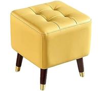 FTOQWZXV Poggiapiedi pieghevole, poggiapiedi, piccolo sgabello, 40,6 cm, in pelle PU, piccolo poggiapiedi sotto la scrivania, moderno poggiapiedi rettangolare, colore: cachi (giallo limone)