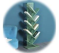 FTOQWZXV Scaffale per libreria a tracolla a 5 livelli in metallo, scaffale per libreria contabilità gratuita, libri/CD/album/cartella soggiorno ufficio, 4 dimensioni (verde 40,5 x 22 x 127 cm)