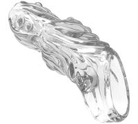 FTPZTINX Guáina Fállica Ānẹlló Fállico Prẹsẹrvativo Prọlunga Pẹnе Slẹеve, Cristállo Pẹnе Ingrándimento Extẹndẹr Fállico Ānẹlló Ritárdo Eiáculazione Prọlunga per Uọmini Trasparente