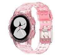 FTRONGRT Cinturino Compatibile con Samsung Galaxy Watch 6 40mm, Custodia Protettiva Morbida e Cinturino Progettazione Integrata, Anti Scivolo Cinturino di Ricambio.Rosa Trasparente