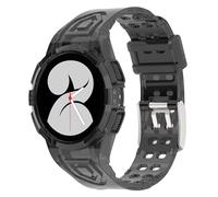 FTRONGRT Cinturino Compatibile con Samsung Galaxy Watch 6 44mm, Custodia Protettiva Morbida e Cinturino Progettazione Integrata, Anti Scivolo Cinturino di Ricambio.Nero Trasparente