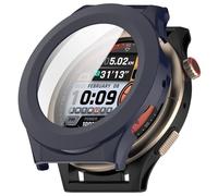 FTRONGRT Cover Compatibile con Amazfit Cheetah Round/Amazfit Cheetah Pro, PC + Pellicola Temperata Tutto Compreso Antigraffio Custodia Protettiva.Blu Inchiostro