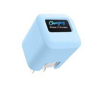 FTRONGRT Cover Compatibile con Anker Nano Smart 45W Max Caricabatterie, a Prova di Polvere, Anticaduta, Silicone Custodia Protettiva. Azzurro Chiaro