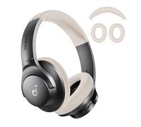 FTRONGRT Cover Compatibile con Anker Soundcore Life Q20i, Antigraffio, Tappi per le Orecchie E Trave di Testa Silicone Custodia Protettiva Compatibile con Soundcore Life Q20i Auricolare. Beige Bianco