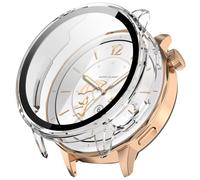 FTRONGRT Cover Compatibile con OnePlus Watch 3 43mm / Oppo Watch X2 Mini, PC + Pellicola Temperata Tutto Compreso Antigraffio Custodia Protettiva.Trasparente