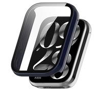 FTRONGRT Cover Compatibile con Xiaomi Smart Band 9 Pro, PC + Pellicola Temperata, Antigraffio Custodia Protettiva Compatibile con Xiaomi Smart Band 9 Pro. Blu Inchiostro