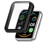 FTRONGRT Cover per Huawei Watch Fit Special Edition(B39), PC + Pellicola in Vetro Temperato, Resistente Agli Urti, Custodia pe Huawei Watch Fit Special Edition(B39) Watch.Nero