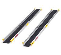 FTsolid Rampe telescopiche Rampa telescopica per carrozzine Rampa carrabile in alluminio per sedia a rotelle rollator o carrozzina Rampa carrabile per scale di carico di accesso