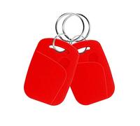 FTSTech - 10 portachiavi RFID a doppia frequenza, 125 khz e 13,56 MHz, in materiale composito UID, riscrivibile per copiare/clonare chiave/carte (rosso)