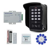 FTSTech Carta d'Identità EM-ID Impermeabile 125KHz 1 Porta Kit di Controllo Accessi di Sicurezza Kit con Serratura Magnetica Elettrica da 60kg (A1 Keypad)