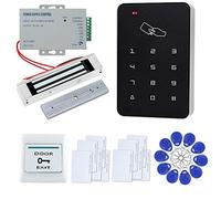 FTSTech Kit di sicurezza domestica 125 KHz con controllo di accesso completo della porta +serratura elettrica+alimentazione+pulsante di uscita (kit serratura magnetica)