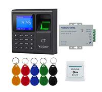 FTSTech Kit Sistema di Controllo Accessi porta RFID per Impronte digitali con Password della Carta,Tastiera di Accesso alla Sicurezza Domestica, Pulsante di Uscita, 10 Portachiavi, (without Lock)