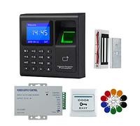 FTSTech Kit Sistema di Controllo Accessi RFID Impronte Tastiera di Sicurezza,Serratura Magnetica da 60kg,Pulsante di Uscita,10 Chiavi