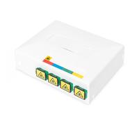 FTTH Outlet, with 4x SC (APC) SX adapter surface and DIN-rail mount