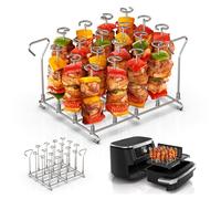 FTUREERA Friggitrice ad aria calda, griglia ad aria calda, compatibile con Ninja Foodi AF500EU, griglia con 18 spiedini e 2 manici per Ninja Dual Zone AF500EU 10,4 l