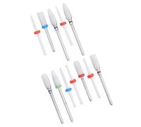 FTVOGUE 10 Volte più Punte per Trapano in Ceramica, 12 Lime per Fresa in Ceramica, Adatte per Unghie e Unghie Artificiali, Elevata Durezza, Alta Efficienza, Rimozione più Semplice della Pelle Morta,