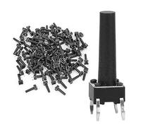 FTVOGUE 100 Pcs Interruttore a Pulsante Tattile Kit di Assortimento di Tatto Micro -momentaneo Accessorio Industriale, Interruttore del Pulsante di Immetto Risposta Rapida e Maggiore sensibilità,