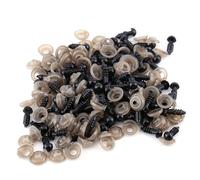 FTVOGUE 100 pz 6/8/9/10 / 12mm FAI DA TE Bambola di Plastica Nera Occhi di Sicurezza W/Rondella Per Teddy Bear Peluche Animali Infeltrimento Giocattoli(9mm)