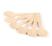 FTVOGUE 100 pz Monouso Cucchiai di Legno Gelato Tè Cucchiaio da Dessert 10 cm Posate Posate Forniture per la Casa Ristoranti Negozio Party