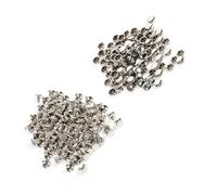 FTVOGUE 100 Set rivetti in pelle Double Rivet Borchie in metallo tubolare per riparazioni Decorazione(Silver)