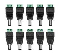 FTVOGUE 10Pcs Connettore adattatore jack jack maschio spina alimentazione CC per telecamera CCTV DVR di sicurezza striscia principale 5.5 * 2.1mm