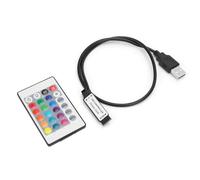 FTVOGUE 24 tasti RGB LED Light Strip Telecomando wireless Telecomando USB 6A Light Strip 5-24V(Line length 0.5 m)