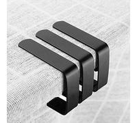 FTVOGUE 4 Fermagli per Tovaglie Nere in Acciaio Inossidabile per Esterni e Interni Feste Picnic Barbecue Giardino 5x4 cm