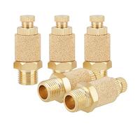 FTVOGUE 5 pezzi Silenziatore aria, filetto maschio Ottone pneumatico Riduttore di rumore Filtro Silenziatore Connettore (1/8 BSP)