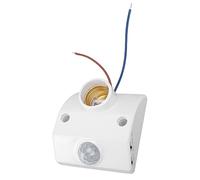 FTVOGUE Accensione Regolabile di Notte, Controllo della Luce, Presa Luce con Sensore di Movimento PIR, Base Lampadina E27, per Garage, Cantina, Portico, Lavanderia