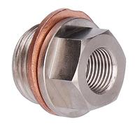 FTVOGUE Adattatore per Sensore da M18x1.5 a 1/8NPT, Kit Adattatore per Sensore 1/8 NPT, Connettore per /8 NPT in Ferro Nichelato Lavorato a CNC con Guarnizione per di