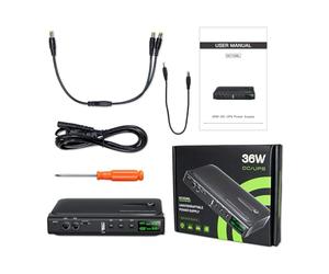 FTVOGUE Alimentatore UPS da 36 W Gruppo di continuità con Display LED a Colori Uscite Multitensione per Router Fotocamere Piccoli Dispositivi Elettronici (Spina europea 220 V)
