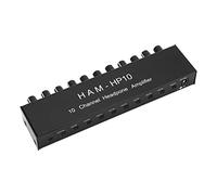FTVOGUE Amplificatore per Cuffie Stereo a 10 Multiamplificatore per Cuffie con Controllo del Volume Individuale e Adattatore di Alimentazione da 12 V per Palco in Studio e Uso Portatile