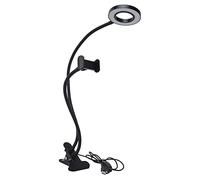 FTVOGUE Anello Luminoso a LED per Selfie 60 Perline LED con Regolazione della luminosità a 10 Livelli Angolo Regolabile a 360 Gradi con Supporto per Telefono