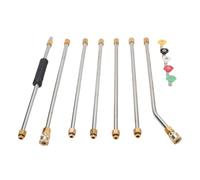 FTVOGUE Bacchetta di Prolunga per Pistola Idropulitrice 7 Pezzi, Accessori Resistenti in Acciaio Inossidabile con 5 Ugelli, Ideale per la Pulizia di Auto e Cortili