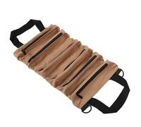 FTVOGUE Borsa per Attrezzi Arrotolabile con Cerniere Borsa Arrotolabile per Attrezzi in Tela Resistente per Elettricisti Meccanici Camion Moto 6 Tasche Design Portatile