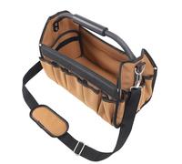 FTVOGUE Borsa per Attrezzi con Parte Superiore Aperta, Resistente Organizer in Tessuto Oxford con 32 Tasche per Elettricisti, Appassionati del Fai Te con Tracolla Regolabile e Fondo a Doppio Strato