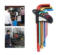 FTVOGUE Braccio Lungo Metallo con Chiave Esagonale Impostata Riparazione Efficiente, Kit di Strumenti Chiave a Stella 9pcs per Ampia Applicazione, Manutenzione Fai - -te (BH 205-HXL)