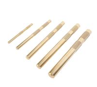 FTVOGUE Brass Drift Punch Set a 5 Dimensioni 1/4 3/8 1/2 5/8 3/4 Pollici Manico Knurled Strumento di Riparazione Automobilistica Non Marring per Mining di Gas Petrolifera in Acciaio