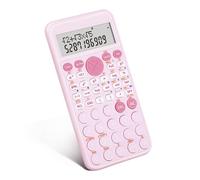 FTVOGUE Calcolatrice Scientifica 240 FUNZIONI Calcolatrice di Ingegneria Calcolatrice Matematica con Display LCD a 2 Linee di Grandi Dimensioni per L'ufficio Scolastico degli Studenti (PINK-2)