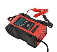 FTVOGUE Caricabatterie Intelligente 7 Fasi 12V 6A 24V 3A Completamente Automatico con Protezione da Sovratensione e Sovratemperatura per Batterie Al Gel AGM Al Calcio Umide 6-120Ah (Spina europea