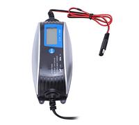 FTVOGUE Caricabatterie Intelligente con Display LCD 12V 6V 4A 0,8A Mantenitore di Batteria Automatico con Protezione da Inversione di Polarità per Batterie Umide AGM Al Gel di Calcio (Spina europea)