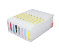 FTVOGUE Cartucce d'Inchiostro di Ricarica Vuote, Materiale PP, Design Bianco Trasparente, Kit da 8 Cartucce Ricaricabili per Stampanti Pro 7800 9800, Strumenti di Inchiostro Riutilizzabili per la