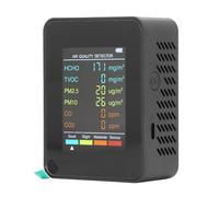 FTVOGUE CO2 Monitoraggio della qualità Dell'aria Portable LCD Schermata della Retroilluminazione TVOC PM2.5 PM10 con Allarme per il Tester di qualità Dell'aria a Semiconduttore Office (BLACK)
