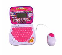 FTVOGUE Computer Portatile per L'apprendimento dei Bambini Giocattolo Educativo Bilingue Inglese Spagnolo con Tastiera con Funzione di Rilettura Musicale per L'apprendimento Precoce dei (PINK)